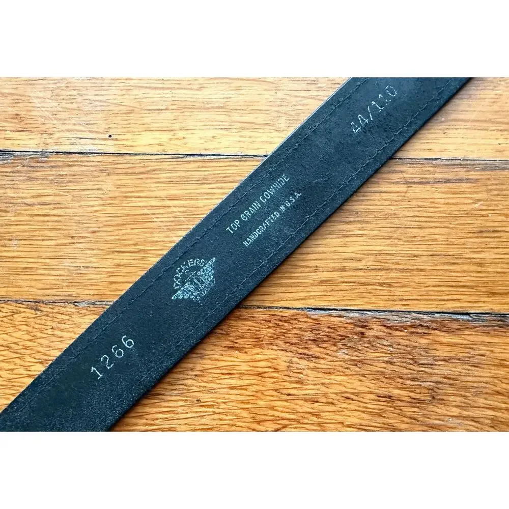 DOCKERS Heavy Duty Distressed Black Leather Belt Mens sz 44